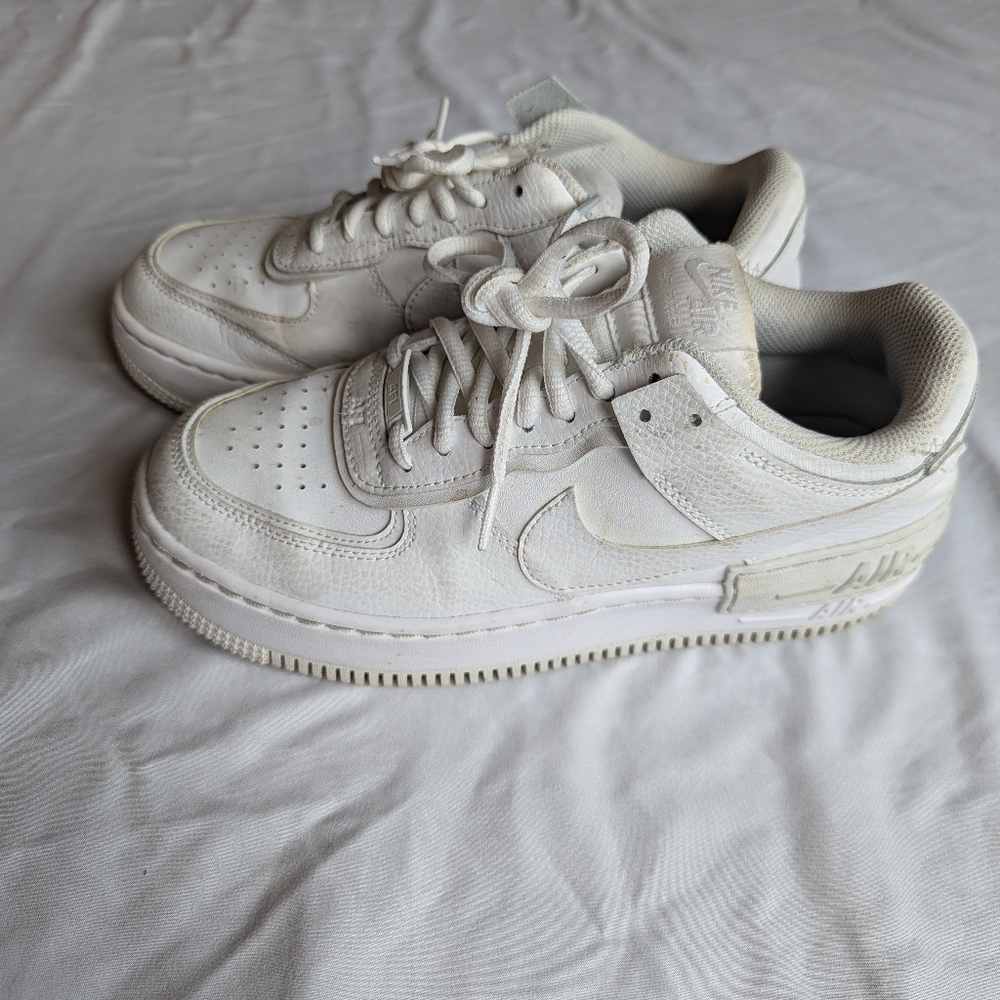 Women's White AF1 Nike Shadow Shoes